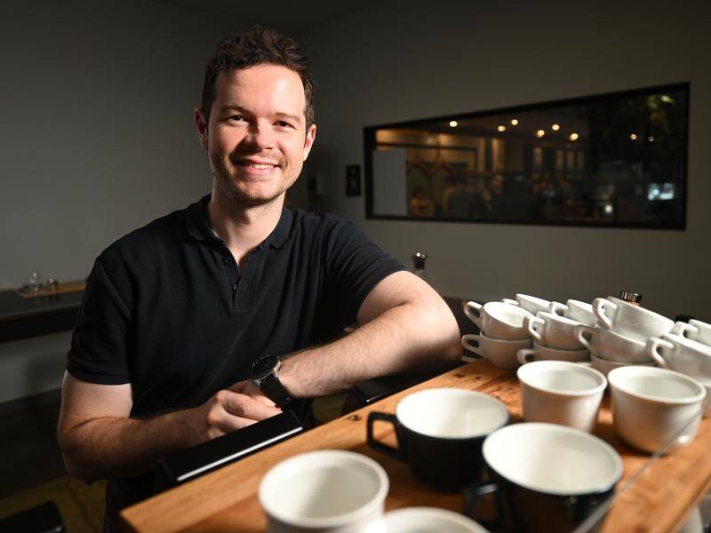 Barista Anthony Douglas will represent Australia at the unofficial coffee Olympics in Melbourne. (JAMES ROSS)