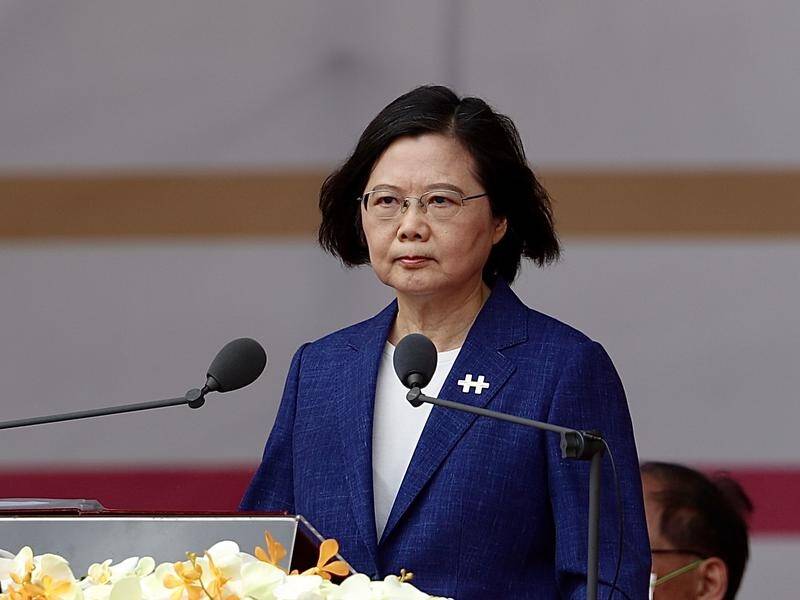 Taiwanese President Tsai Ing-wen says US troops are in Taiwan to train with Taiwanese soldiers.