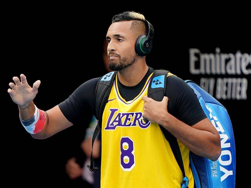Nick Kyrgios made a touching tribute to Kobe Bryant when entering his epic battle with Rafael Nadal.