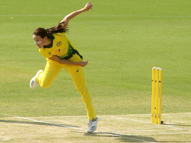 Megan Schutt has become the first Australian women's cricketer to bag an ODI hat-trick.