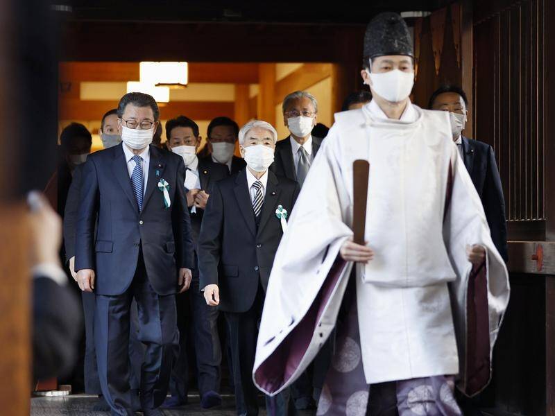 A group of Japanese lawmakers has visited a controversial shrine to war dead in Tokyo.
