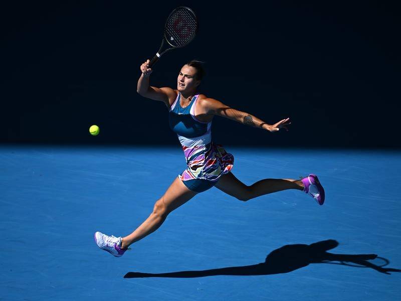 Big-hitting Belarusian Aryna Sabalenka is through to her first Australian Open quarter-final. (James Ross/AAP PHOTOS)