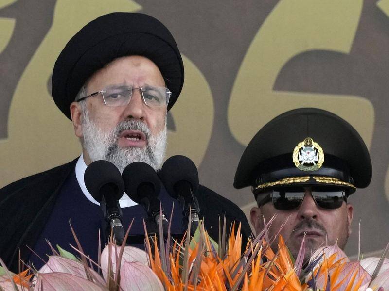 Iranian President Ebrahim Raisi has spoken at an annual military parade in the capital Tehran. (AP PHOTO)