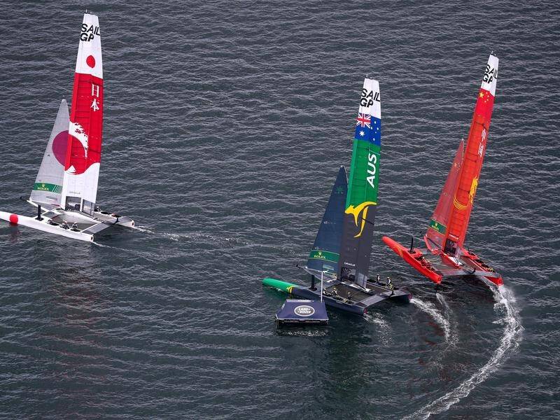 Japan and Australia are leading the first ever Sail GP on Sydney Harbour.