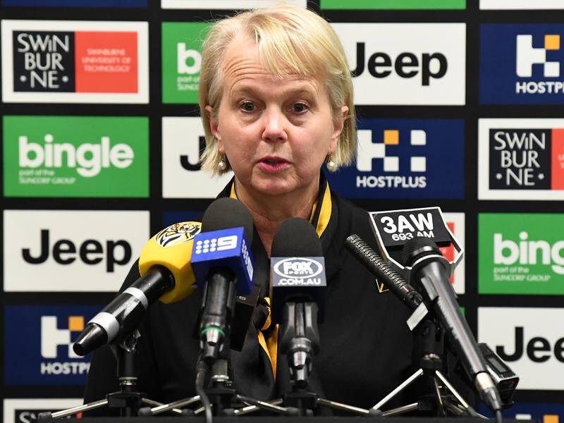 Former Richmond president Peggy O'Neal has backed her successor to continue taking the club forward. (James Ross/AAP PHOTOS)
