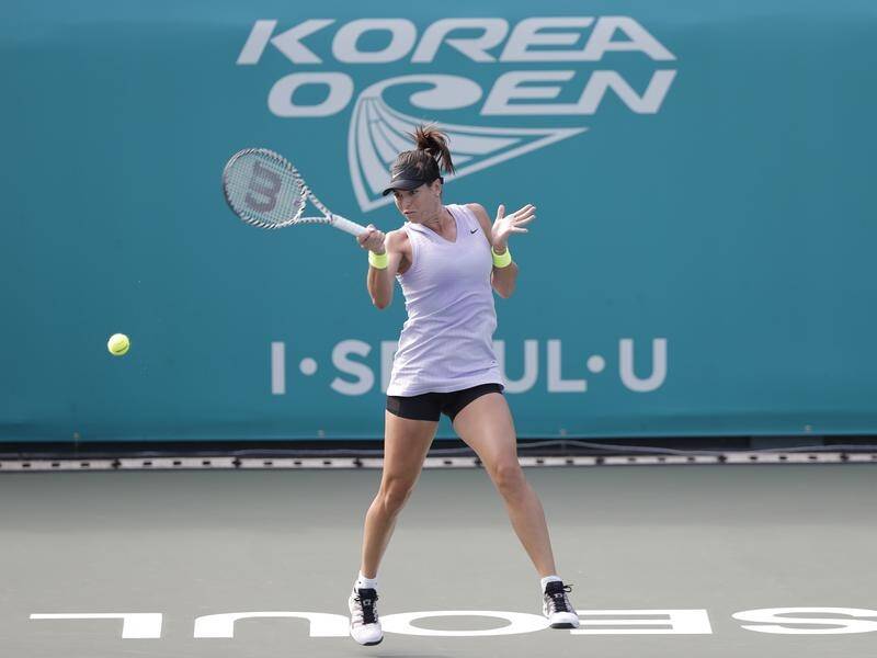 Australia's Ajla Tomljanovic has beaten Swiss Stefanie Voegele in the first round of the Korea Open.