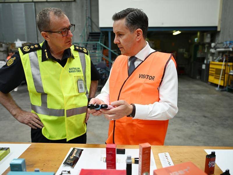 Health Minister Mark Butler says a haul of illegal vapes is just the "tip of the iceberg". (Dean Lewins/AAP PHOTOS)