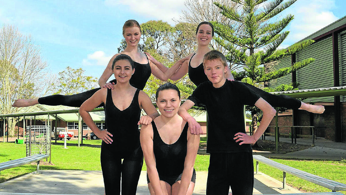 HIGH ACHIEVERS: Nowra High School year 12 dance students Rebekah Douglas, Elise Norwood, Katie Strutt, Tayla Pignataro and Glen Matheson dance their hearts out for the trial HSC in hopes of outstanding results.