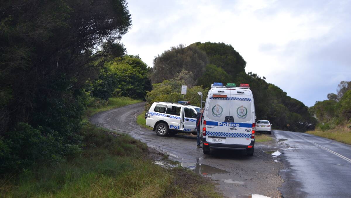 Photos from the scene at Cuttagee Beach, south of Bermagui