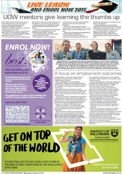 FEATURE: Live, Learn and Enrol now for 2015