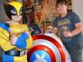 FAMILY AFFAIR: Shoalhaven Police Inspector Steve Johnson, AKA Captain America, with his children Molly as Wolverine and Flynn, a Dr Strange aficionado, can’t wait for the Shoalhaven Superheroes Festival.