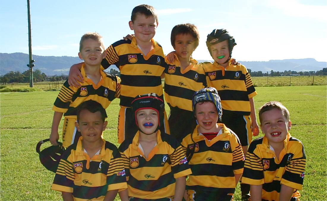TEAM SUPREME: South Coast Orthopaedic Clinic under 7 Kangaroos celebrate a solid 40-12 win over St Georges Basin on Saturday. 