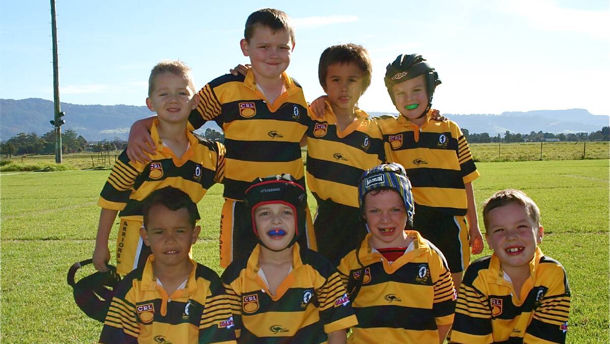 WINNERS ARE GRINNERS: The 2014 u7 Nowra Warriors Kangaroos enjoying their win over The Bomaderry Swamp Rats in round five 