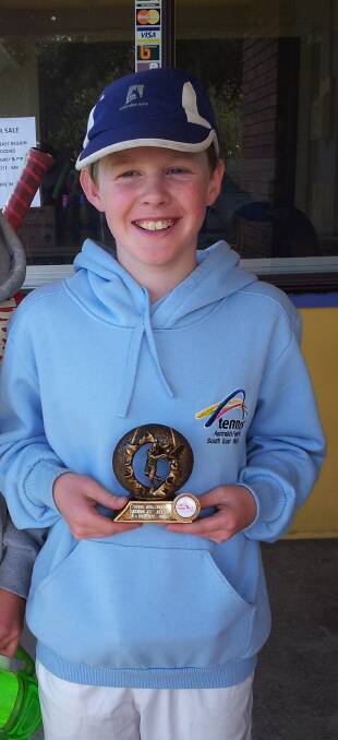 TENNIS STAR: Patrick Muller is the runner-up in the 13 years boys at the Wollongong JDS. 