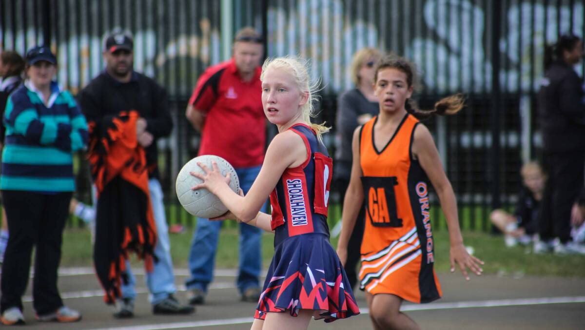 Action from the Shoalhaven u13's match against Orange on day one of the State Age Championships.