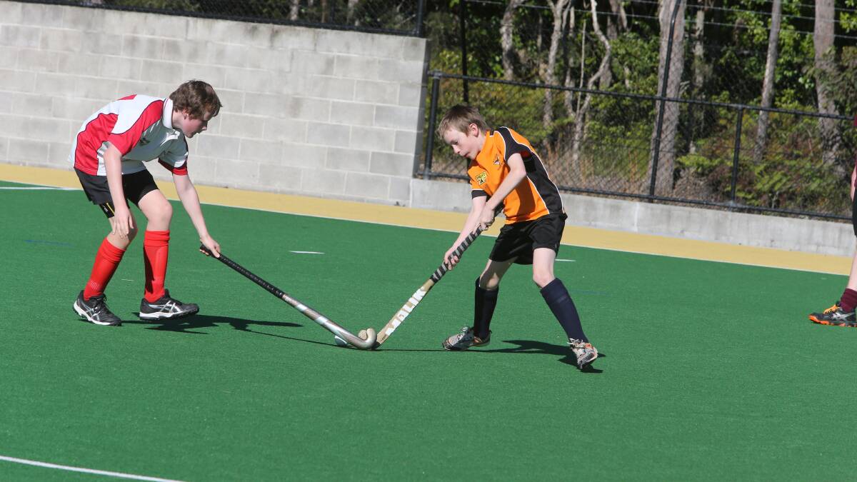 There was plenty of action at the Bernie Regan Sporting Complex on Saturday for the Shoalhaven Junior Hockey Competition. Photos: ROB CRAWFORD