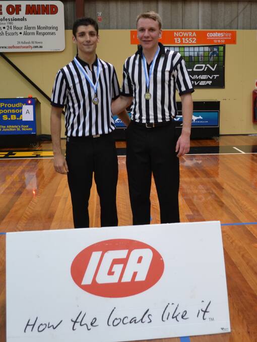 GREAT JOB: Shoalhaven Basketball junior referees Jack Fishpool and Nicolas Fernandez did their club proud at the Basketball NSW Country Tournament. 