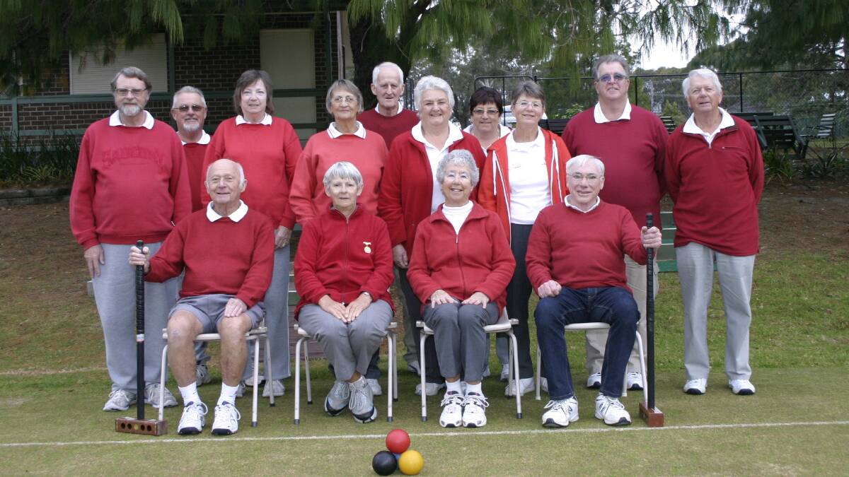 CLUB SUCCESS: The Nowra Croquet Club state pennants winners are (back) Wayne Worrall, Glynn Williams, Ann Worrall, Val Pickard, Terry Hoffmann, Annette Morris, Carol Williams, Fay Marks, Mike McKenzie, David Turvey, (front) Keith Poynter, Margaret Sawers, Pat Poynter and Phil Pickard. 
