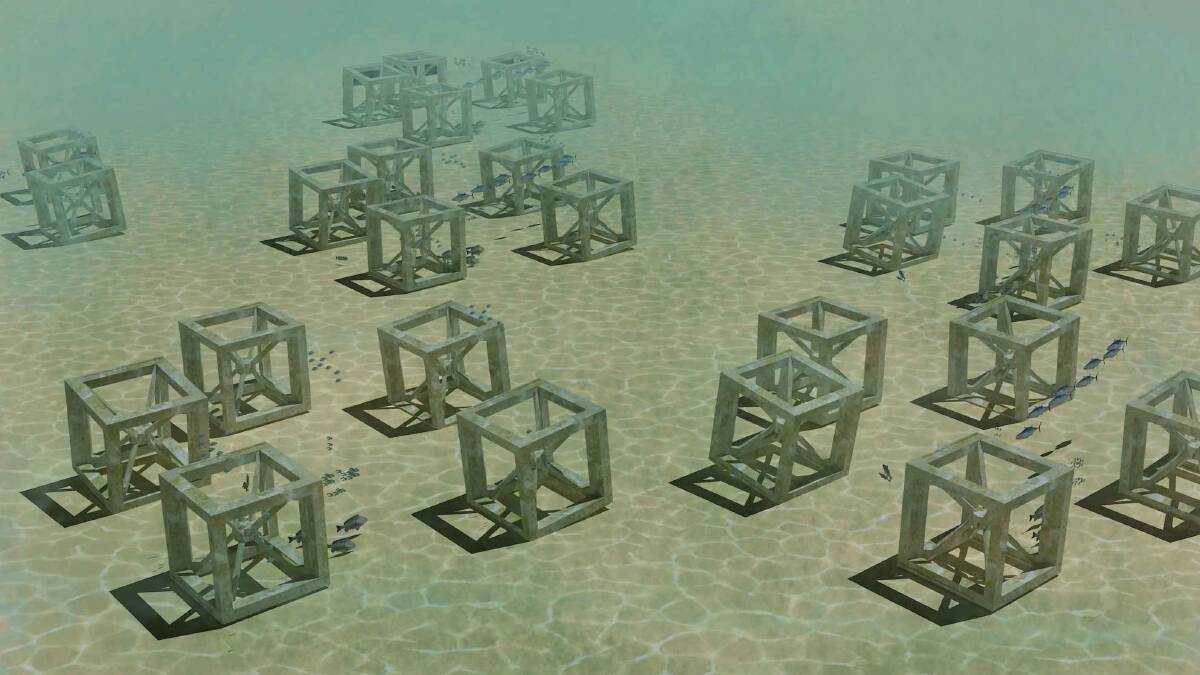 An artist's impression of what the artificial reef will look like.