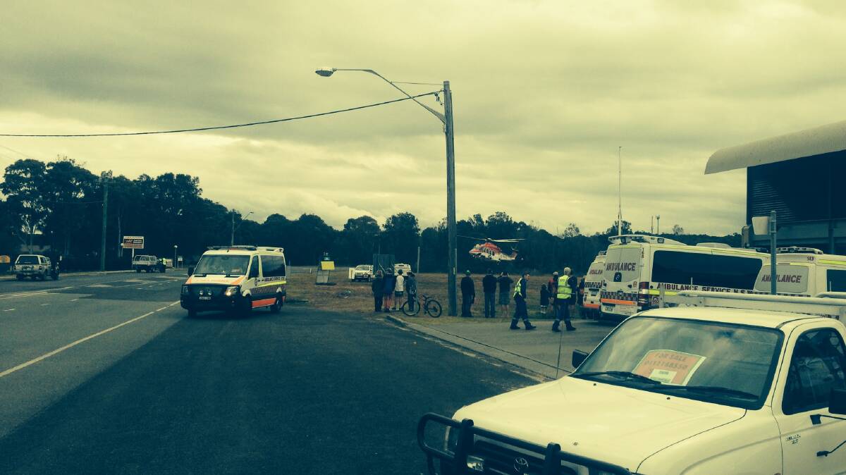 The scene at the Culburra Beach ambulance station after the double fatality on Saturday afternoon.