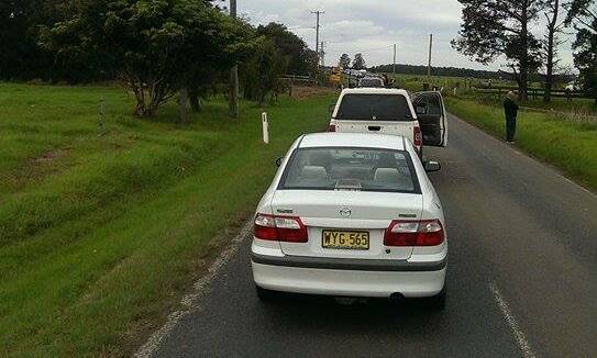 Traffic banks up on the road into Greenwell Point after powerlines came down this afternoon.