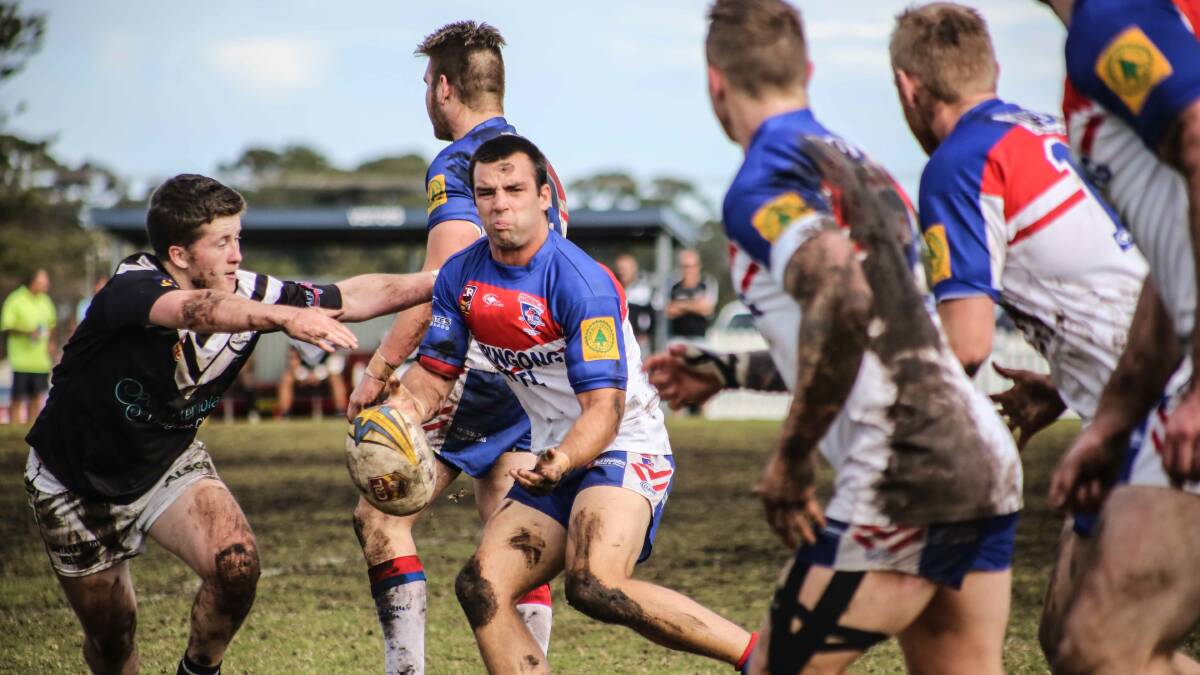 STRONG GAME: Gerringong's Nathan Ford played a strong game against Port Kembla at Michael Cronin oval.  
