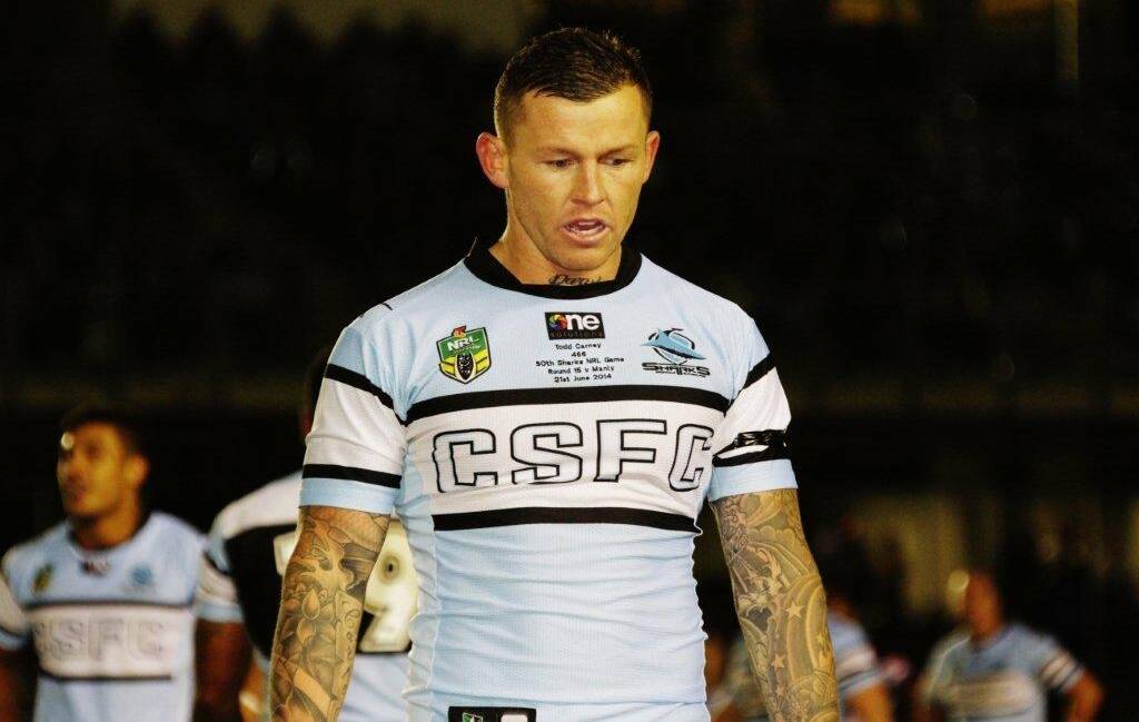 WHAT NOW?: Todd Carney made his 50th appearance for the Sharks against Manly two weeks ago, but his future is in limbo after they became the third NRL club to sack him. Photo: PAUL DAVIDSON  