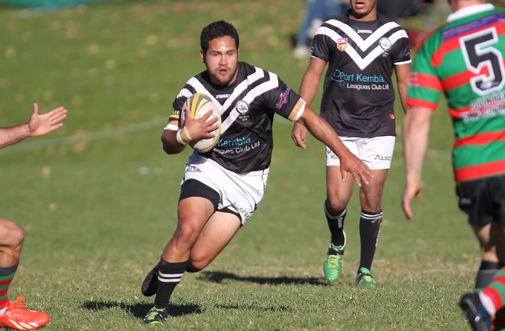 SHINING LIGHT: Lock forward Christian Kupenga was one of the best in a beaten side as the Port Kembla Blacks went down 46-20 against Jamberoo at Kevin Walsh Oval. Photo: DAVID HALL 
 