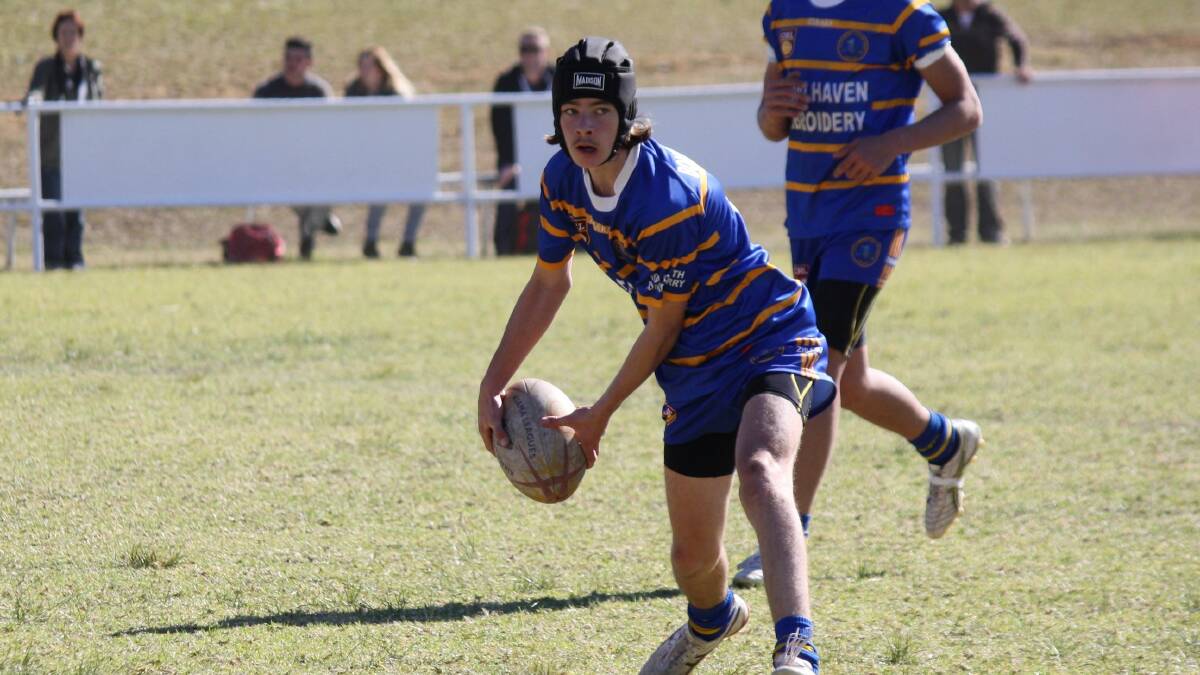 PASS IT ON: Bomaderry under 15s player Nathan Lymbery in action during last week’s clash with Collegians.  