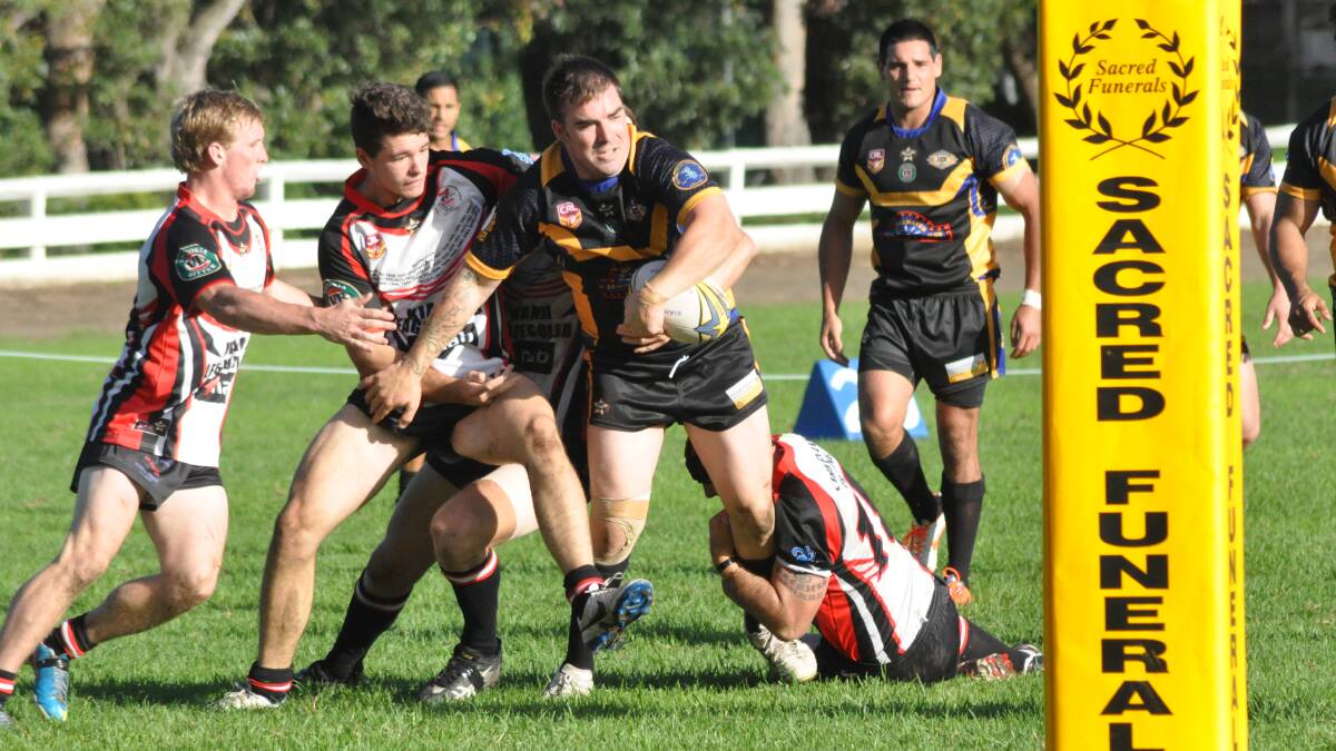 UNFORTUNATE END: Prop Nick Falzon had some good runs for the Nowra-Bomaderry Jets, but his game was soured when he was sent off late in the piece. Photo: PATRICK FAHY   