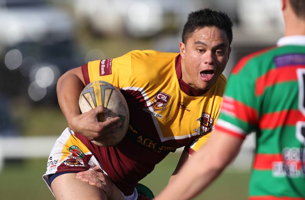 TRY-SCORER: Shellharbour centre Reed Harris scored a try in his side's 36-4 win over Jamberoo on Sunday. Photo: DAVID HALL 
