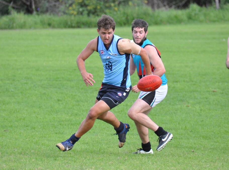 Nowra Blues AFL player, Jordan Pearson, 21, was injured on the field during a match at West Street Oval on Saturday.