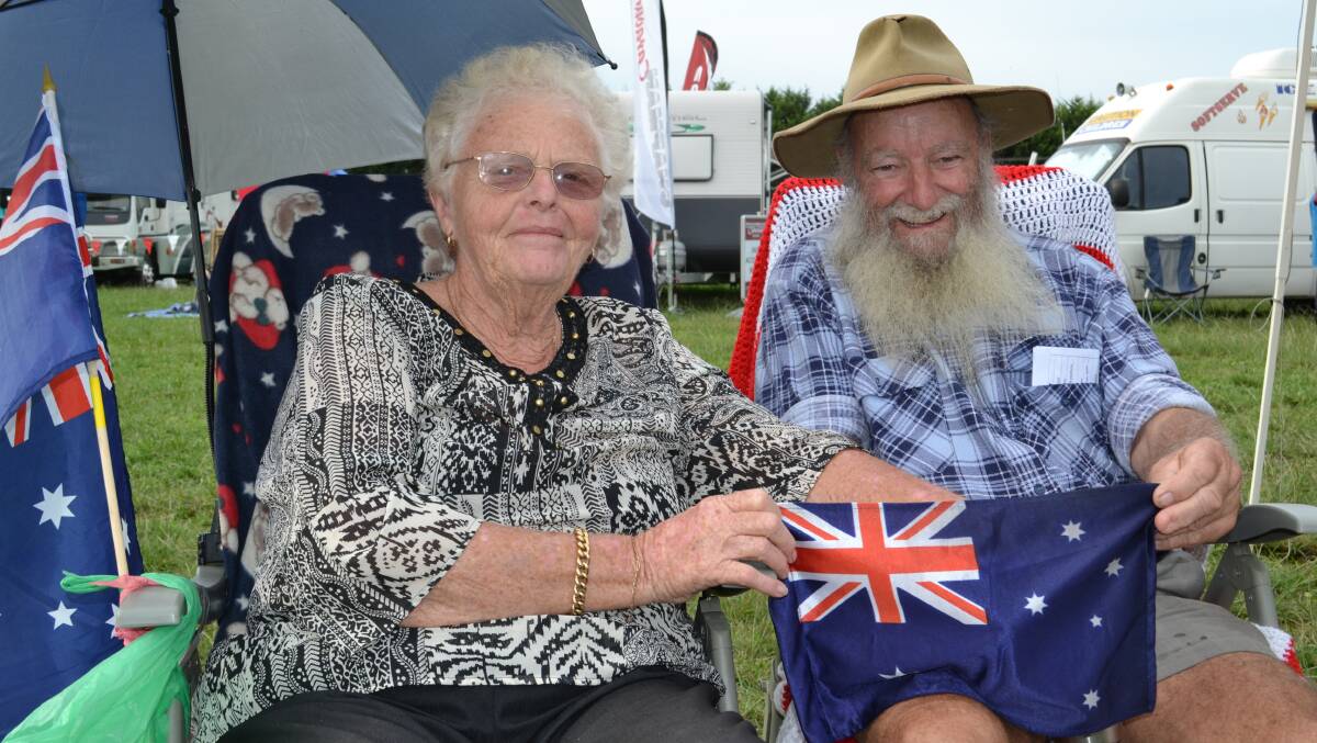 Gillian and John Fisher from Dapto are set up in style at the Terara Country Music Campout on Saturday