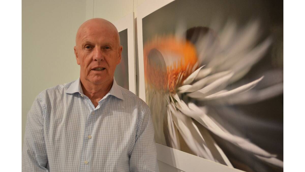 Chair of ADFAS Shoalhaven Jim Birkett from North Nowra at the opening of the Body Of Work: Wow! showcase at the Shoalhaven City Arts Centre on Saturday.