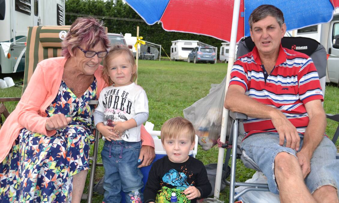 Julieanne, Indy, Thomas and Neville Hickmott from Worrigee enjoy a family day out at the Terara Country Music Campout on Saturday.