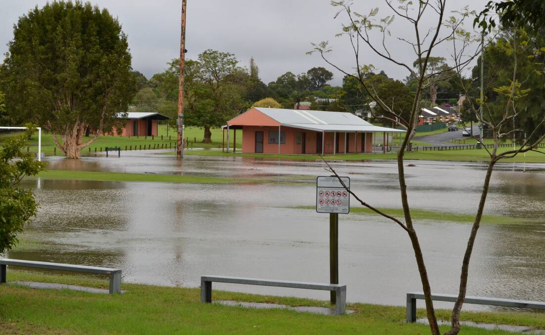 SWAMPED: Lyrebird Sports Park in Nowra’s canteen and change room is surrounded by water views.