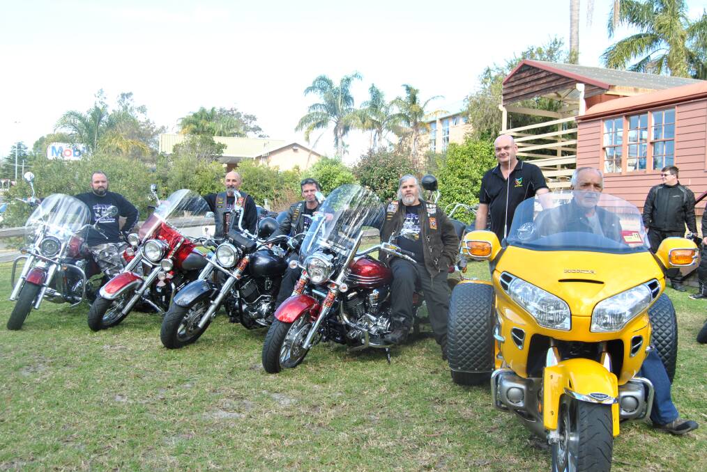 AWARENESS: Peter Warner from Worrigee, Eddie Fenech from Twin Waters South Nowra, Allan Grout from Bomaderry, David Wotton from Albion Park Rail, North Nowra publican David Kennewell and Barry Mathews from St Georges Basin get ready for the seventh annual Ride for Mental Illness Awareness next month.