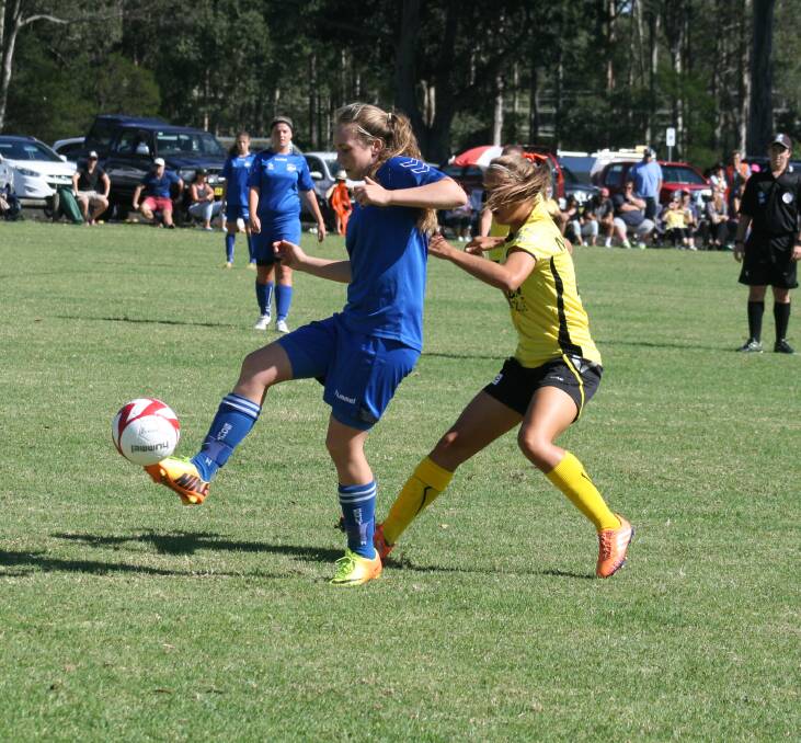 CONTROLLED: Southern Branch under 15 girls player Jazmine Zabel handles the ball with ease.