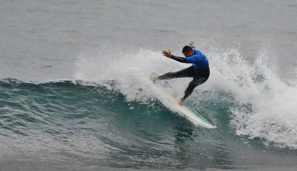 DETERMINATION: Daniel Malcon did not let a broken fin stop him from competing. 