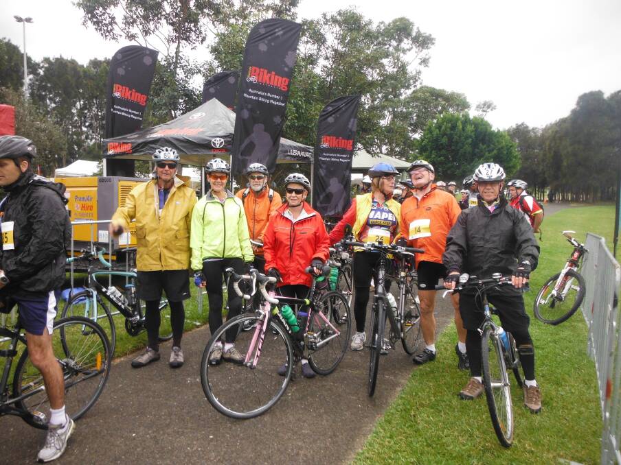 WORTHY CAUSE: SBUG at the start of the ‘Ride Around The Lake’ ride in the Illawarra. 