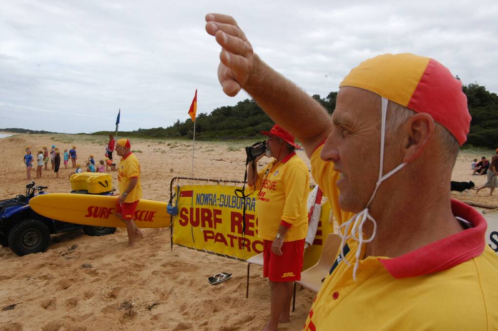 GOOD NEWS: Lloyd Smith on Warraine Beach at Culburra Beach during one of the region’s busy summer seasons. Surf lifesaving reports a reduction in drownings on the back of the recent season. 