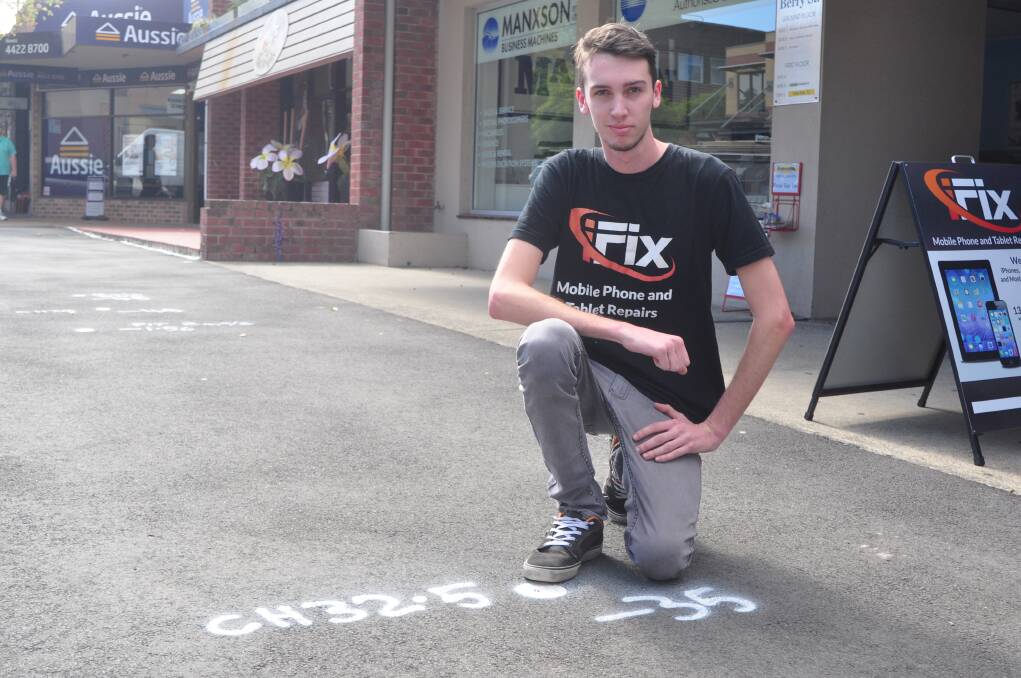 GOOD NEWS: James Searl from iFix can’t wait for the Berry Street footpath upgrade to start.