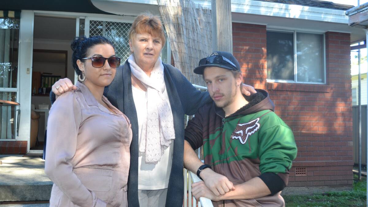 Shoalhaven Youth Accommodation manager Kerri Snowden with two of the service’s current clients Trisha Sharmain, 21, and Nick Rowe, 20, who will have to find new homes when the service is wound up.