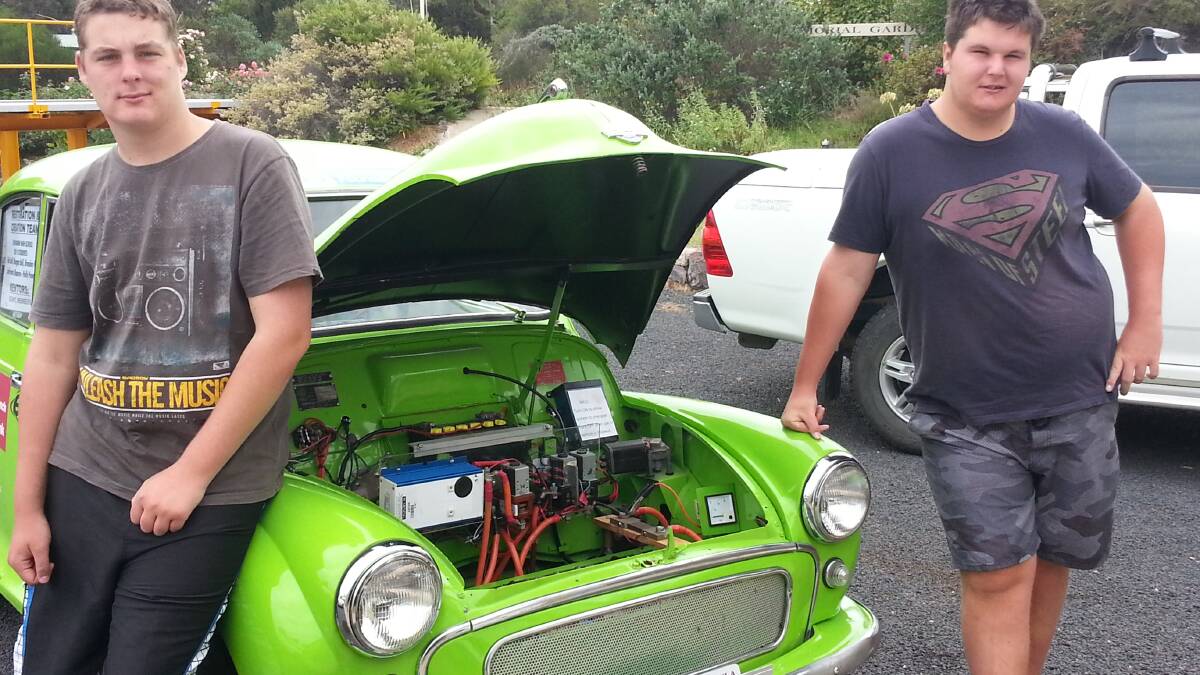 EDEN: Year 10 Eden High students Cody Schroeder and Christopher Love are working on restoring a 1923 5CV Citroen with the help of the Sapphire Coast Historic Vehicle Club’s mentoring program.