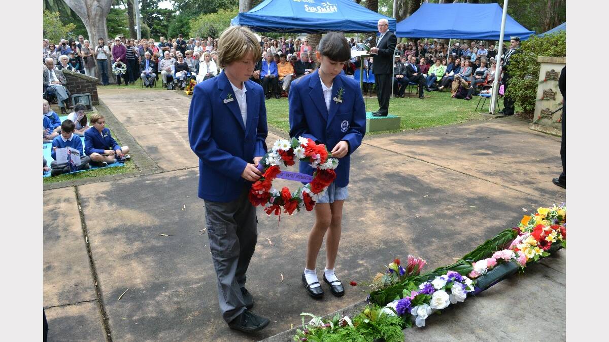 A wreath is laid for Berry Public School.