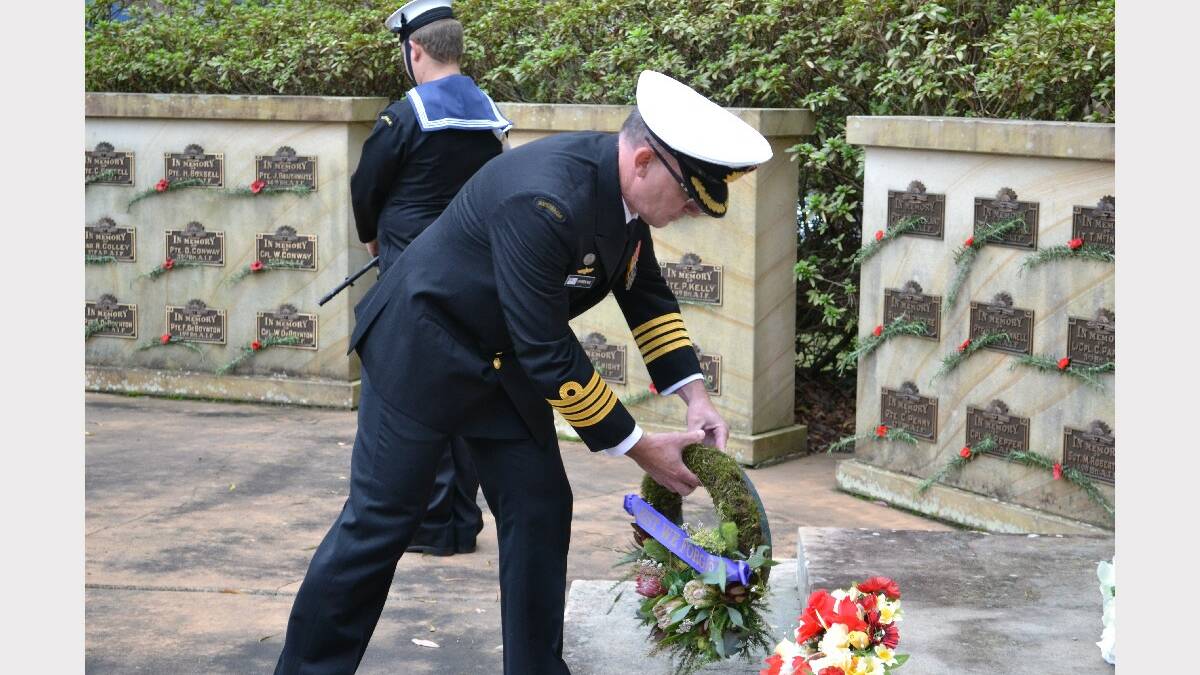 A wreath is laid for the Fleet Air Arm.