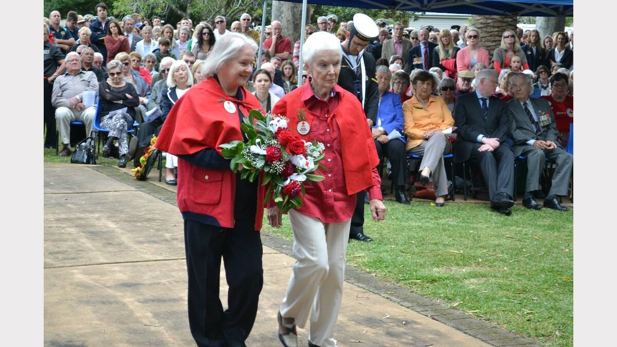 A wreath is laid for Berry Red Cross.
