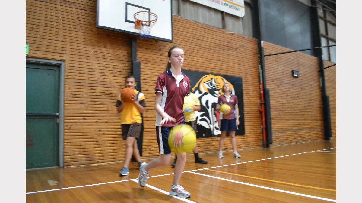 Tracey Sullivan from Shoalhaven Anglican School concentrates during the Girls Get Active Schools Day.