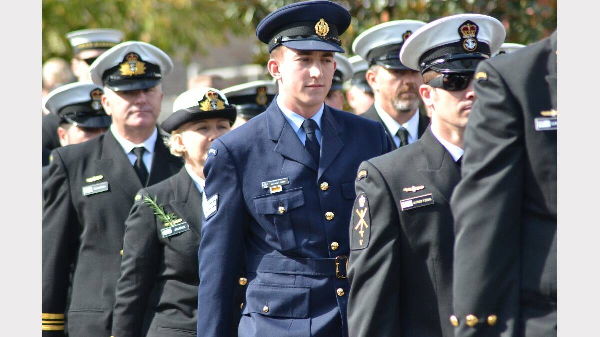 Naval personnel at the 2014 Berry Anzac Day march.