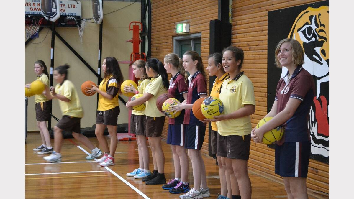 Students from Shoalhaven High School and Shoalhaven Anglican School ready for action in the Girls Get Active Schools Day.